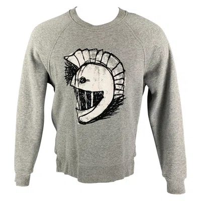 Pre-owned Burberry Spring 2017 Size S Grey Graphic Cotton / Polyester Crew-neck Sweatshirt In Gray
