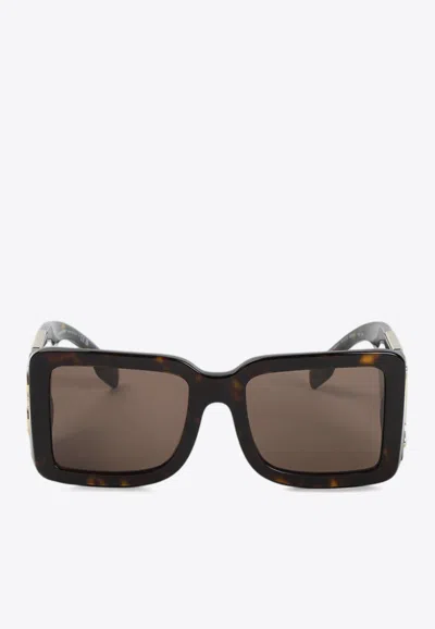 Burberry Square Acetate Sunglasses In Brown