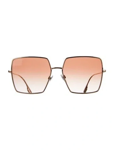 Pre-owned Burberry Square Gradient Sunglasses In Brown