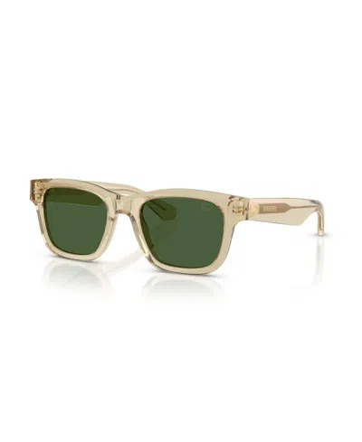 Burberry Square Green Lens Sunglasses Be4504 In Beige