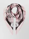 Burberry Square Silk Scarf Check Pattern In Pink