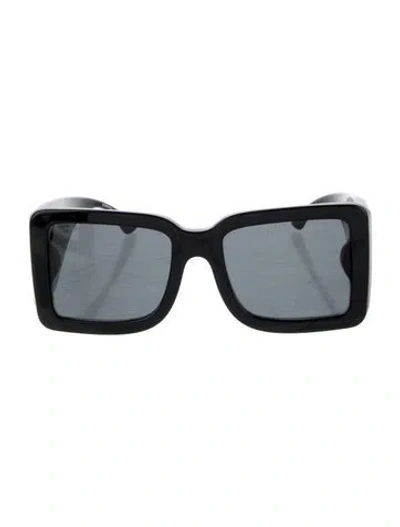 Pre-owned Burberry Square Tinted Sunglasses In Black