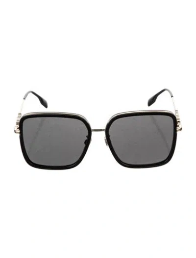 Pre-owned Burberry Square Tinted Sunglasses In Black/gold