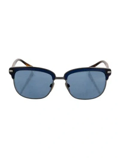Pre-owned Burberry Square Tinted Sunglasses In Blue