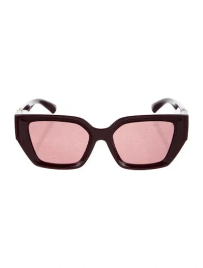 Pre-owned Burberry Square Tinted Sunglasses In Burgundy