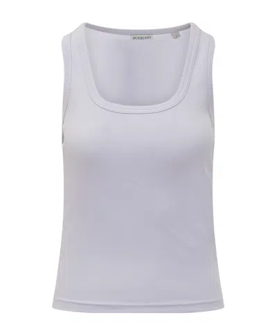 Burberry Square-neck Ribbed Tank Top In Gray