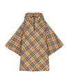 Burberry Beige Packaway Check Twill Cape Jacket