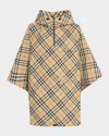 Burberry St. Cady Packaway Check Twill Cape In Multi