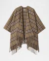 Burberry St. Charlotte Double-faced Wool Cashmere Cape In Brown