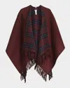 Burberry St. Charlotte Reversible Wool Cape In Burgundy