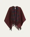 Burberry St. Charlotte Reversible Wool Cape In Red