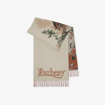 Burberry Stallion Portrait​ Cashmere Scarf In Neutral