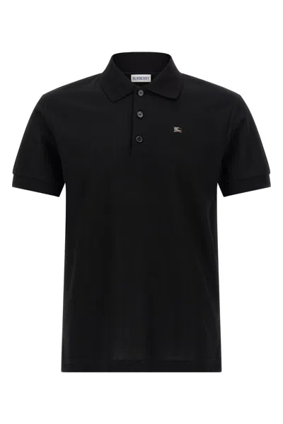 Burberry Short Sleeve Polo Shirt Featuring Collar In Black