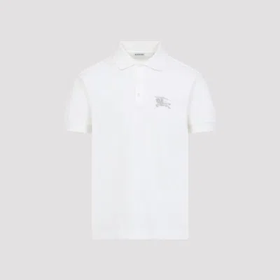 Burberry Metallic Ekd Polo T-shirt In White