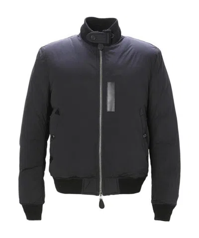 Burberry Standing Collar Casual Jacket In Black