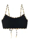 Burberry Starla Bikini Top Patterned Trim Design In Black