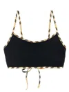Burberry Starla Bikini Top Patterned Trim Design In Black