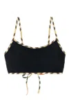 Burberry Starla Bikini Top Patterned Trim Design In Black
