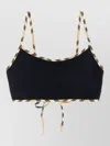 Burberry Starla Bikini Top Patterned Trim Design In Black
