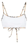 Burberry Starla Check Trim Bikini Top In Animal Print