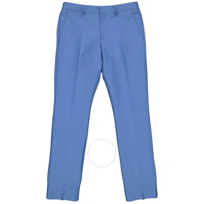 Burberry Steel Blue Mohair Wool Classic Fit Tailored Trousers