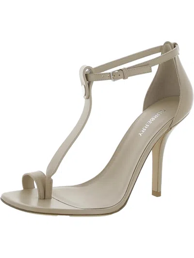 Burberry Stefanie Womens Open Toe Thong Ankle Strap In Beige