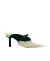 Burberry Shearling Step Post Heel In Green