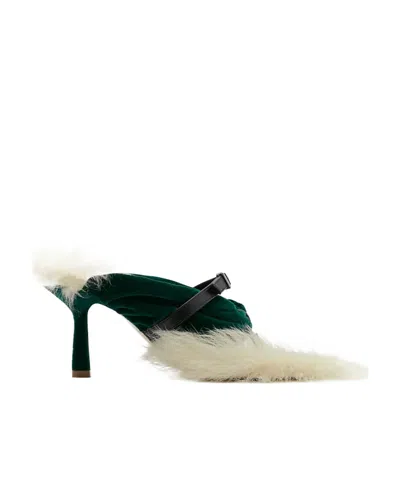 BURBERRY STEP POST 75MM LEATHER SANDALS