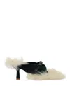 Burberry Shearling Step Post Heel In Green