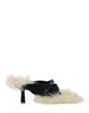 Burberry Shearling Step Post Heel In Green