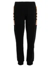 Burberry Joggers With Side Stripes And Cuffs In Black