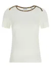 Burberry Stephanie Tartan-trimmed Stretch-cotton Jersey T-shirt In White