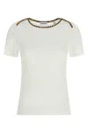 Burberry Stephanie Tartan-trimmed Stretch-cotton Jersey T-shirt In Multi