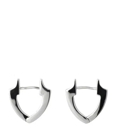 Burberry Sterling-silver Shield Earrings