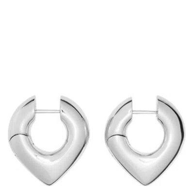 Burberry Sterling Silver Thorn Hoop Earrings In White