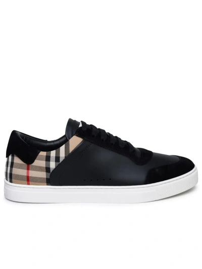 Burberry 'stevie' Black Leather Sneakers Man