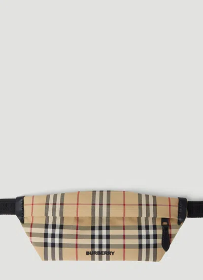 Burberry Stevie Check Belt Bag In Blue