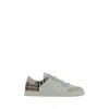Burberry Men Stevie Leather And Check Canvas Sneakers