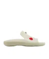Burberry White Multicolour Rubber Stingray Slides In Nude