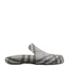 Burberry Checked-lining Stingray Rubber Clogs In Gray