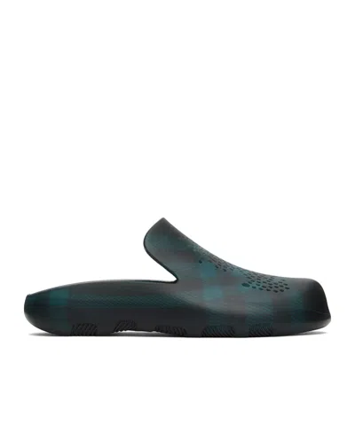 Burberry Blue Stingray Clogs In Snug Ip Check
