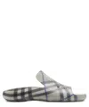 Burberry Men's Stingray Check Rubber Slide Sandals In Green