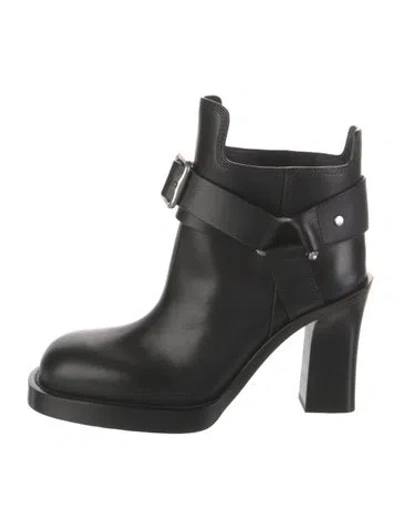 Pre-owned Burberry Stirrup Leather Boots W/ Tags In Black
