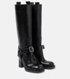 Burberry Stirrup Leather Knee-high Boots In Black
