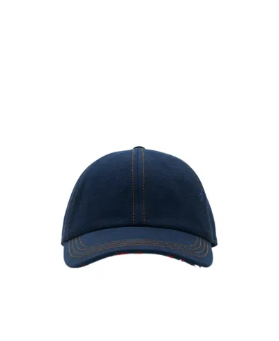 Burberry Stitch-detail Denim Baseball Hat In Black
