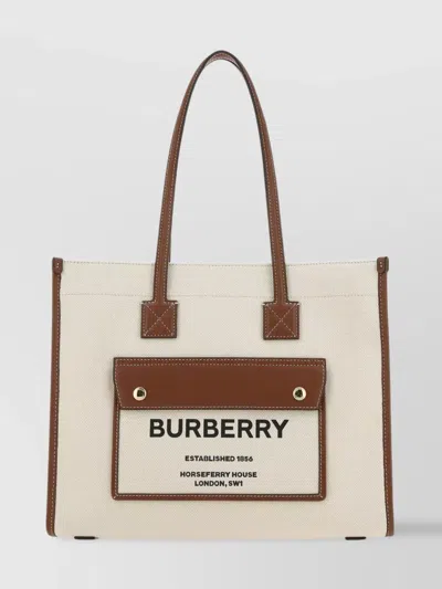 BURBERRY STITCHING CONTRAST TOP HANDLES POCKET EXTERIOR