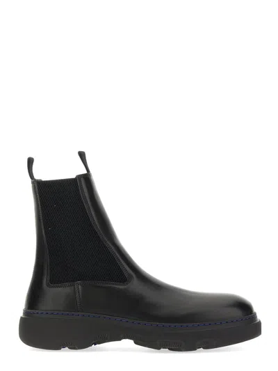 Burberry Stivaletti Chelsea Creeper In Pelle In Black
