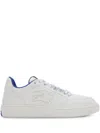 Burberry Calf Leather Sneakers With Contrasting Sole And Woven Laces In White