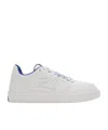 Burberry Calf Leather Sneakers With Contrasting Sole And Woven Laces In White