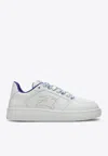 Burberry White Calf Leather Sneakers With Textured Tpu Sole In White